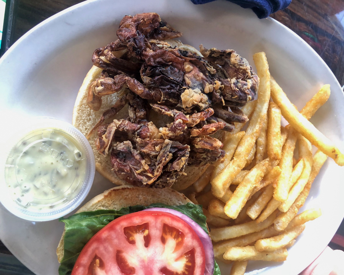 Softshell Crab Sandwich at Castaway in Marathon, FL