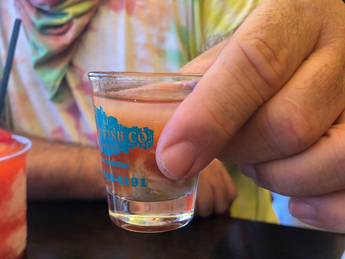 Oyster Shooter at the Island Fish Company, Marathon, FL