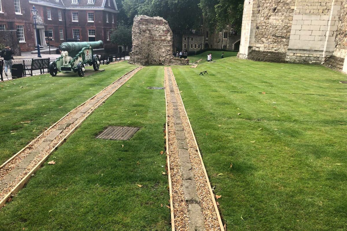 Remnants of the old Roman wall outside the White Tower