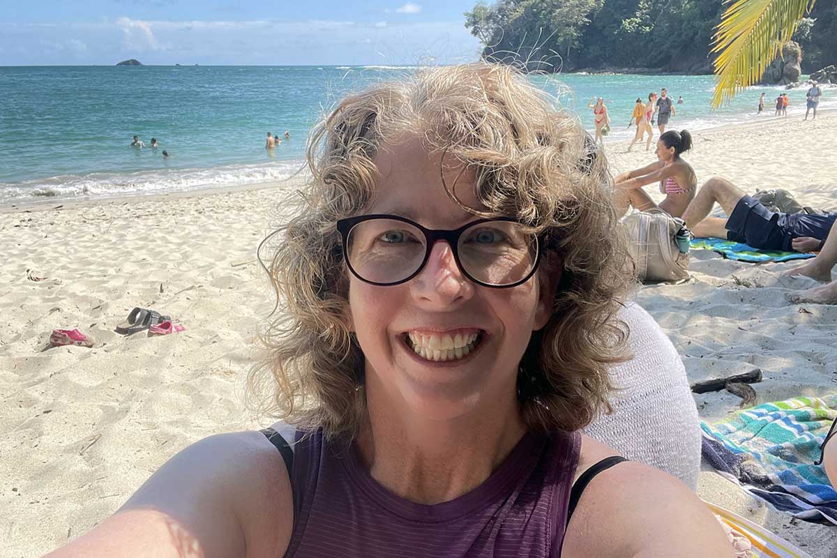 Me taking a selfie at Manuel Antonio Beach, inside the national park