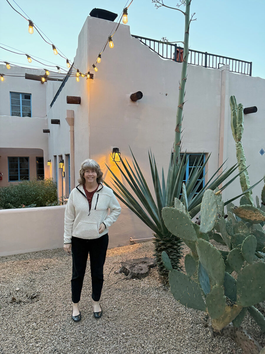 Me in the cactus garden at Lodge on the Desert