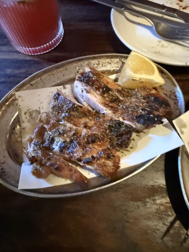 Chicken skewers at Agora
