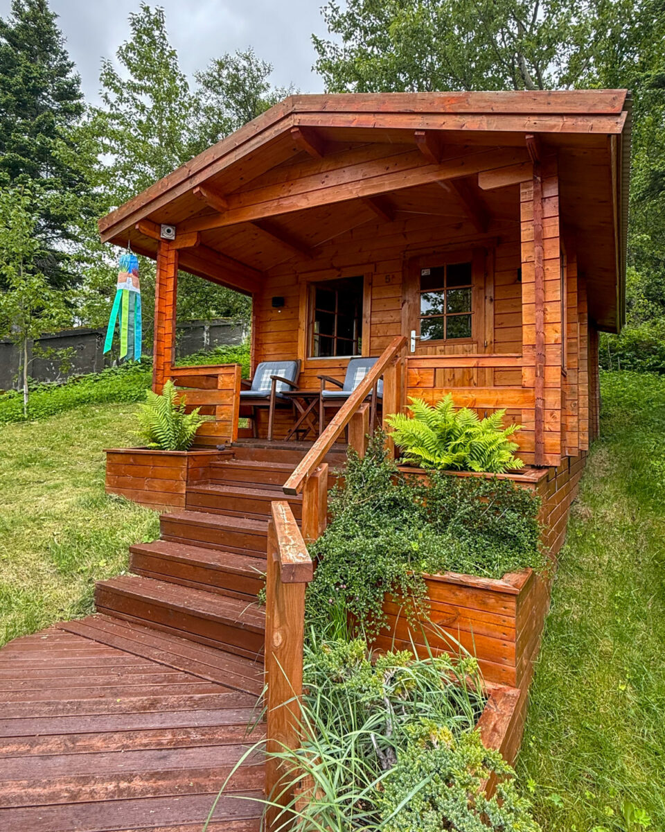 Te front of our cabin at Herring House