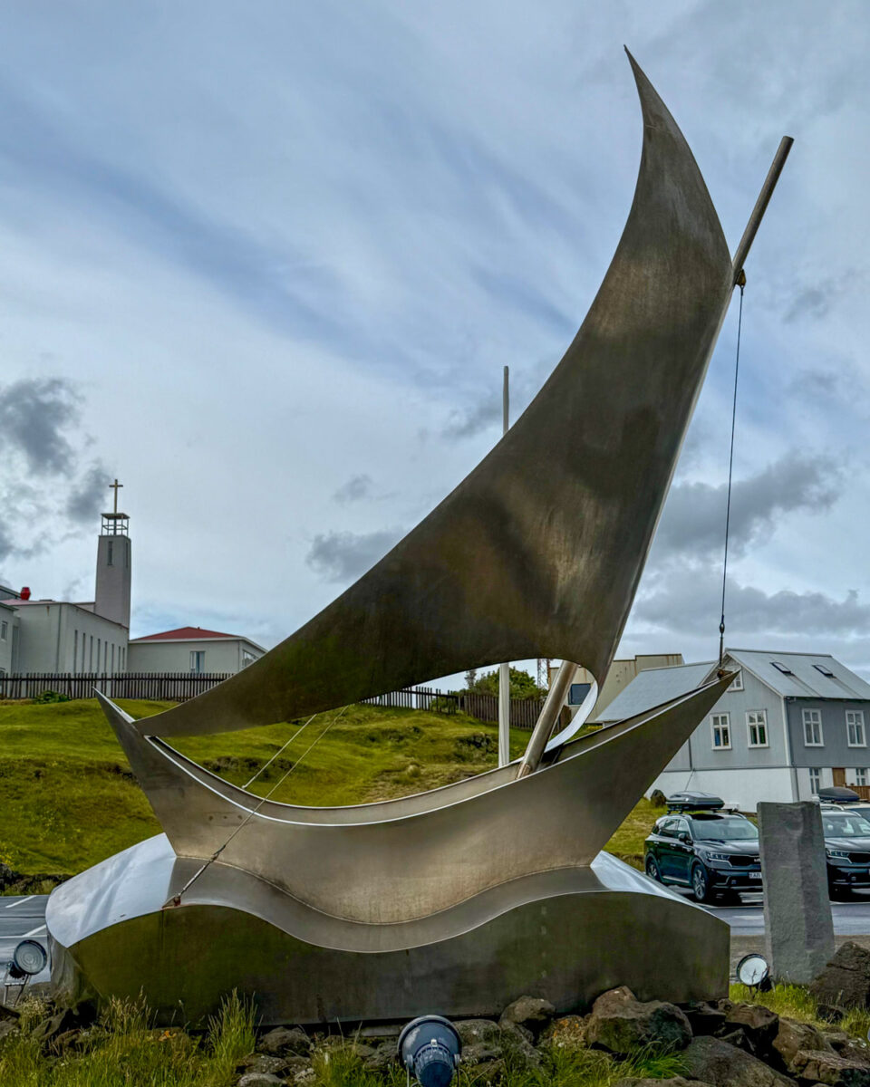 Sculpture at the Stykkishólmur harbor