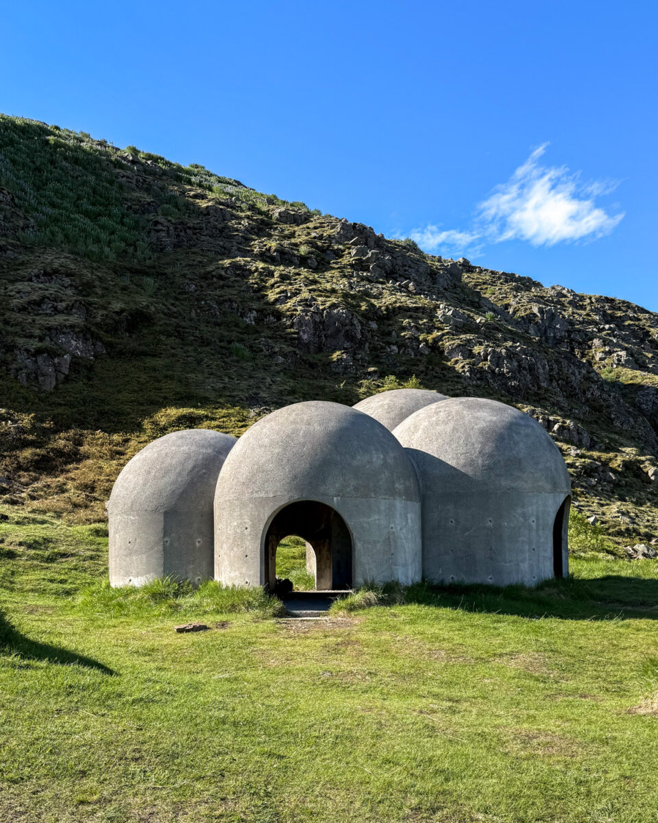Tvísöngur, an art installation consisting of 5 domes. You can go inside.